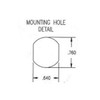 ESP cam lock metal mounting hole with dimensions