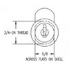 ESP cam lock face view line drawing with dimensions