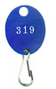 Lund 504-C Blue Oval Numbered Tag with Clip