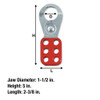 Master Lock 421 safety lockout hasp - measurement