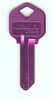 JMA KWI-1AL.LI, KW1 Lilac Aluminum Key Blank Lilac Color SIde 1