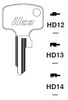 Ilco HD14 Key Blank Line Drawing Profile Image