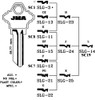 JMA SLG-22 Key Blank Line Drawing Group Image with Profiles