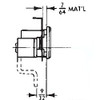 Compx National C8713 Mailbox Lock Line Drawing side view with Dimensions