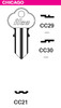 Ilco CC30 Key Blank for Chicago Lock K30