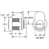 ESP Cam Lock Side View Dimensions