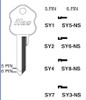 Ilco SY5 Key Blank Group line drawing profiles