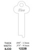 Ilco 1222B Key Blank Line Drawing Profile Image