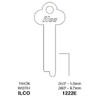 Ilco 1222E Key Blank Line Drawing Profile Image