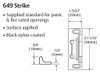 Sargent 649 Black Surface Strike, Sargent 80 Series Exit Device