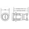 Compx Chicago 2174-2DC Lock with Dimensions