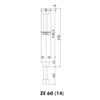 Dictator 50-0210 ZE60/ZE14 Line Drawing with dimensions