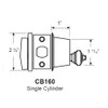 Cal-Royal CB160-US3 Bright Brass Single Cylinder Deadbolt, Keyed Different