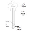 Key blank, Ilco 1002 for Corbin 7-pin