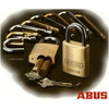 Abus 83/45-3000 Brass Body 4" Shackle Padlock, Schlage C-L, Zero Bitted