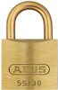 Abus 55MB/30 Brass Body Padlock with Brass Shackle, Keyed Different