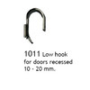 1011 Low hook, Brass Finish, for recessed door, Dictator 100552