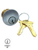 GMS M100-SC-26D Mortise Cylinder with 2 keys showing keyway profile