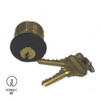 GMS M100-SC-10B 1" Mortise cylinder shown with 2 keys