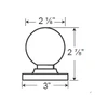 Cal Royal ICGRB-00 26D knob dimensions