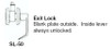 Cal-Royal SL50 26D Exit Lock function description