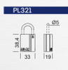 Abloy PL321/50T Padlock with 2" Shackle and Protec2 Cylinder, Keyed Different