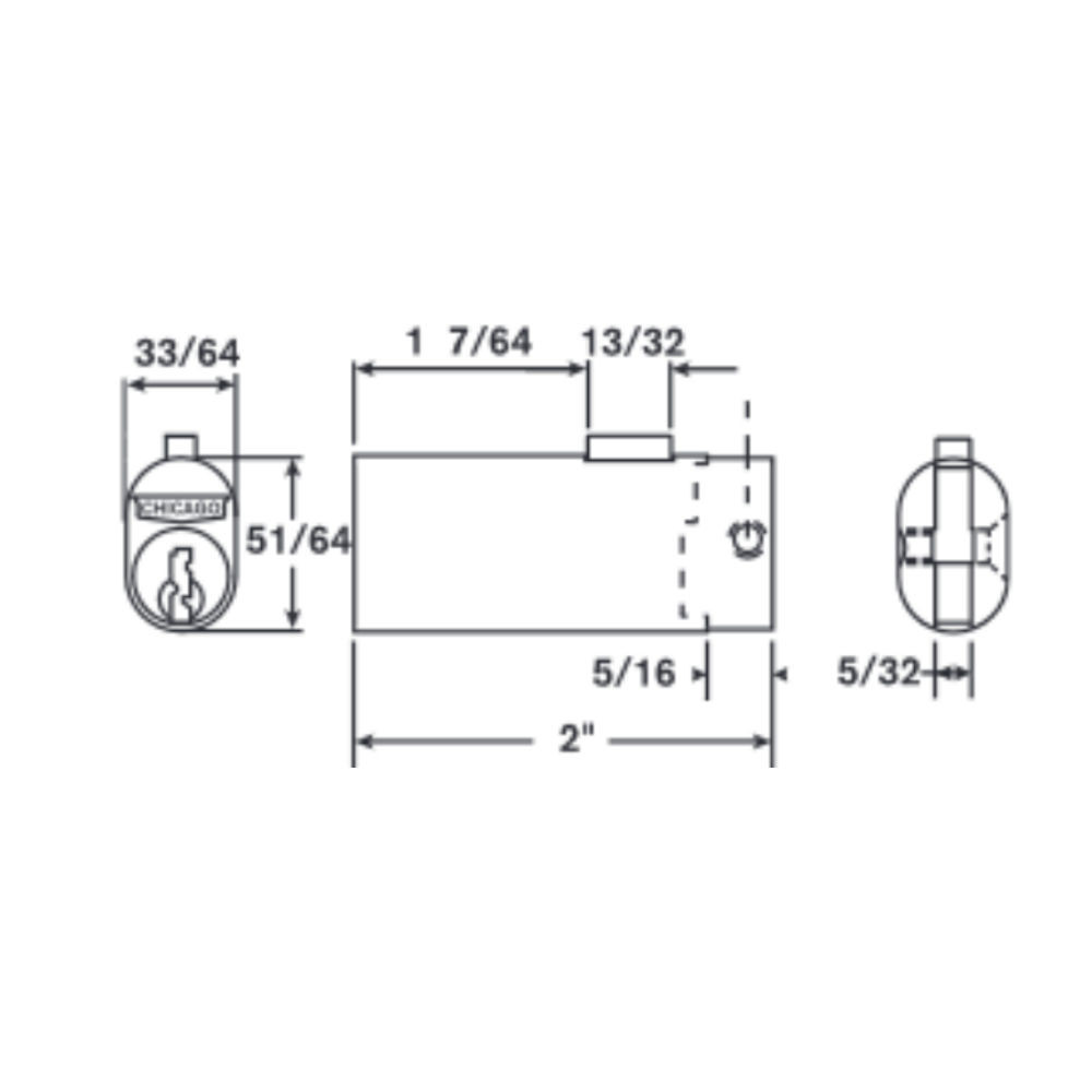 Compx Chicago C5002LP KA S100 Lock for Older Steelcase File