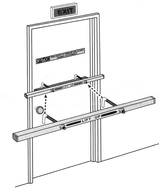 Exit Security SB010036 Security Bar 36" Door, Dual Bolts