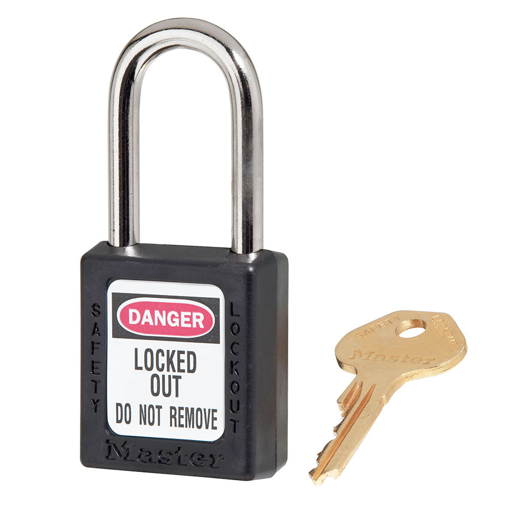 Master Lock 410BLK KD Safety Padlock, Keyed Different 1 Key, Black