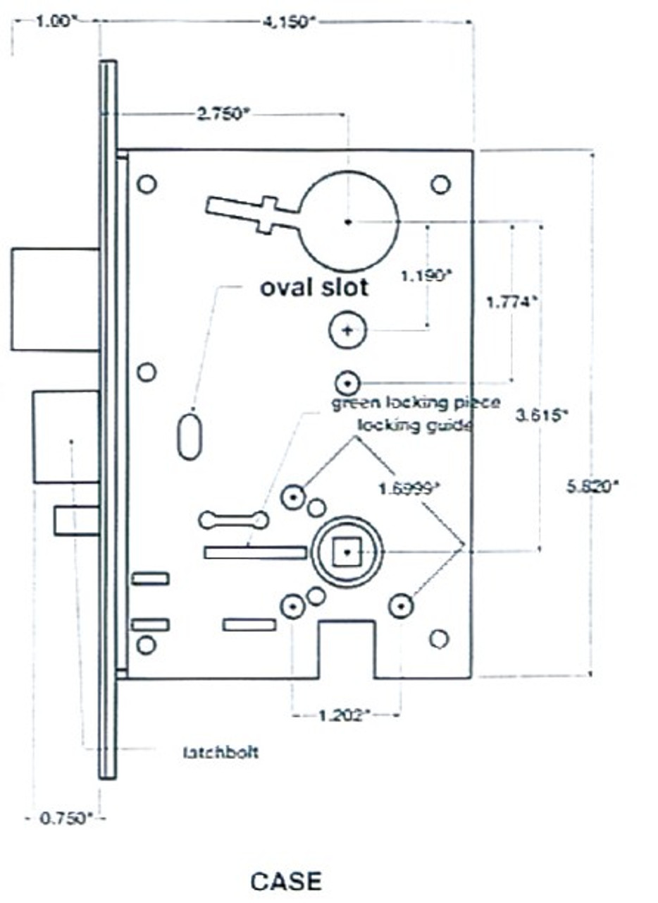 Cal-Royal M8070 Mortise Lock Body Only