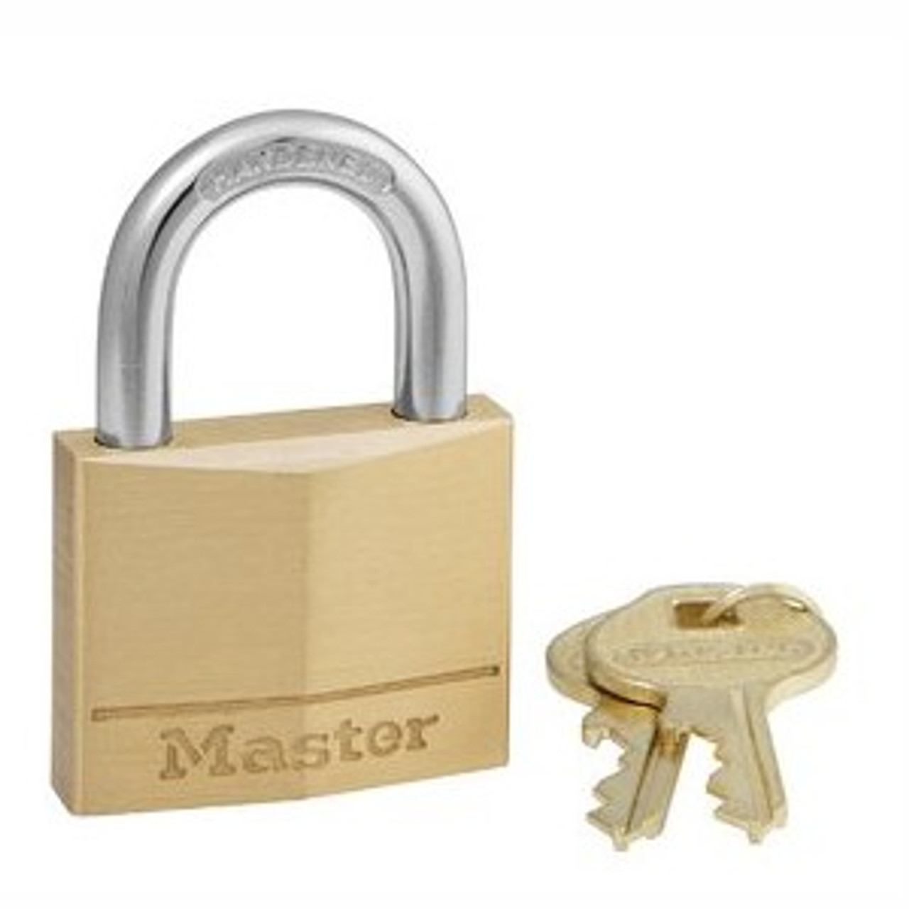 Master Lock - Padlock: Brass, Keyed Different, 1-1/2″ Wide