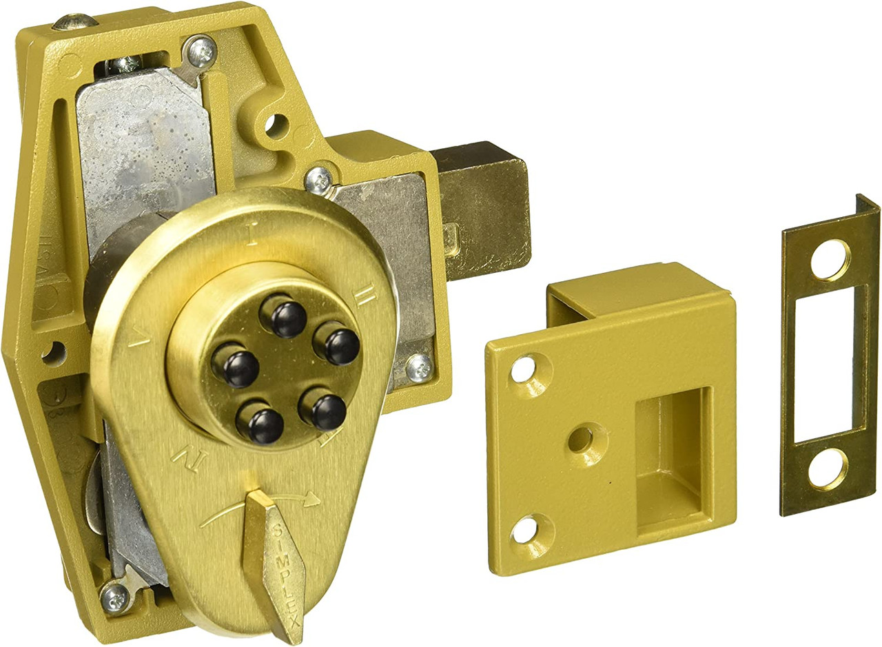 Simplex 9040000-04-41 Deadbolt Pushbutton Lock US4 Satin Brass