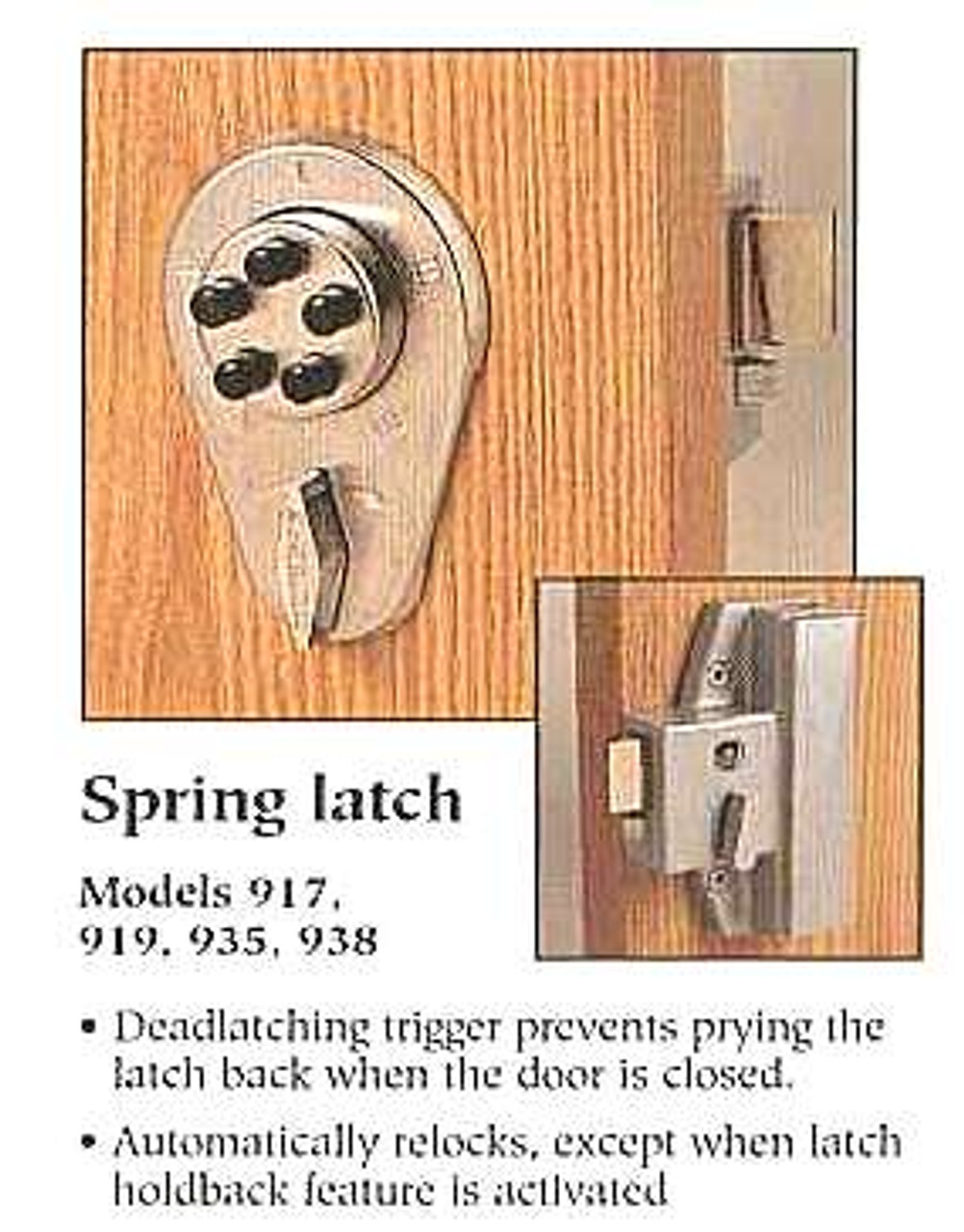 Kaba Simplex 917-0000-26D Pushbutton Lock Spring Latch for 1-3/8 Thickness