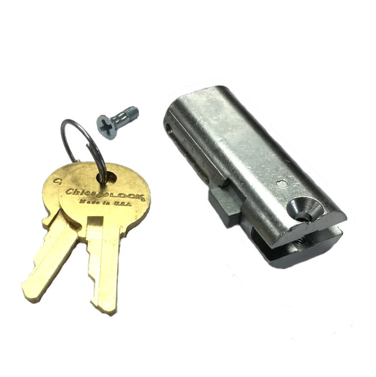 FILE CABINET LOCK, CHICAGO LOCK C5001LP, TWO KEYS & KEY RING