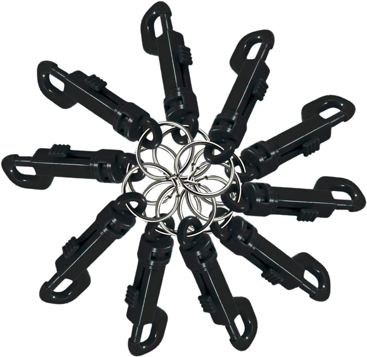 Lucky Line 41520 Black Key Chain, Plastic Snap (25-Pack)