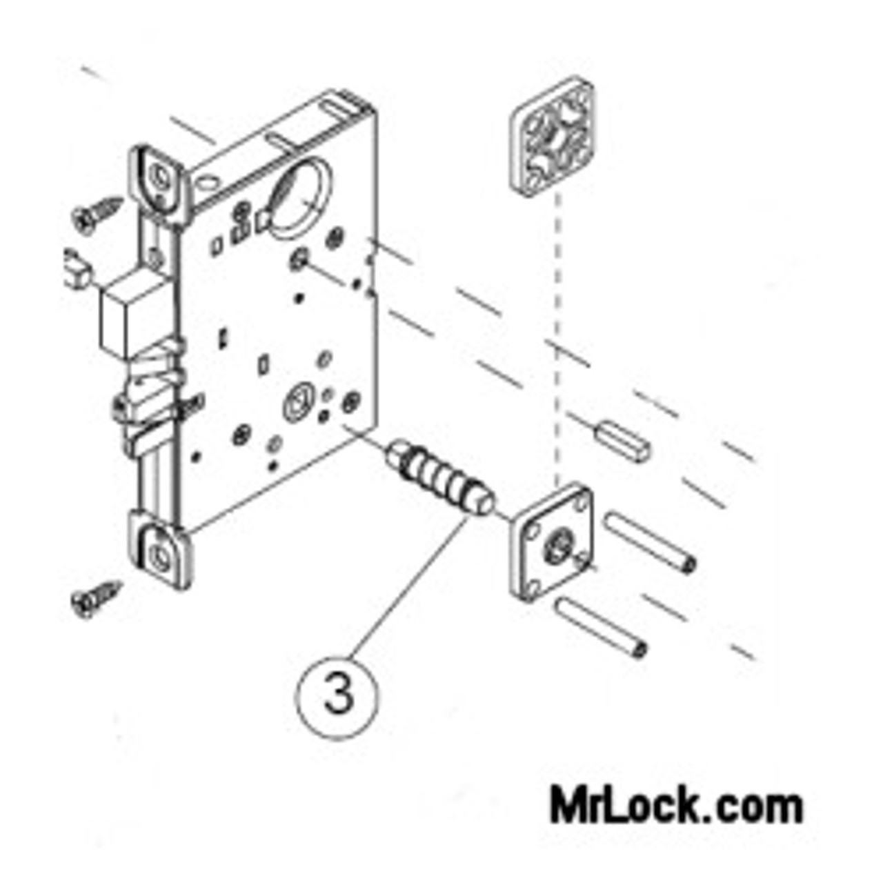 mortise lock parts diagram