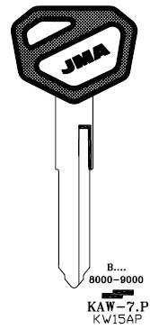 JMA KAW-7P Key Blank for Kawasaki KW15AP