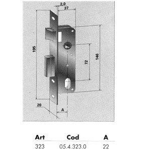 Papaiz MZ35 Mortise Lock Complete US3, Double Cylinder