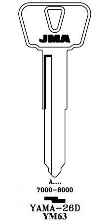 JMA YAMA-26D Key Blank for Yamaha YM63/X248