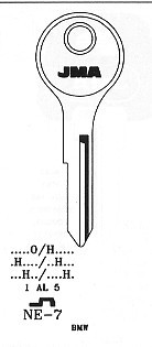 JMA NE-7 Key Blank for BMW Z3H/705