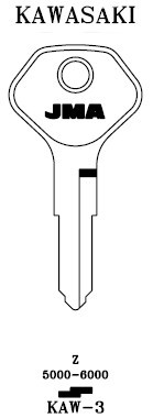 JMA KAW-3 Key Blank for Kawasaki KA14/X103