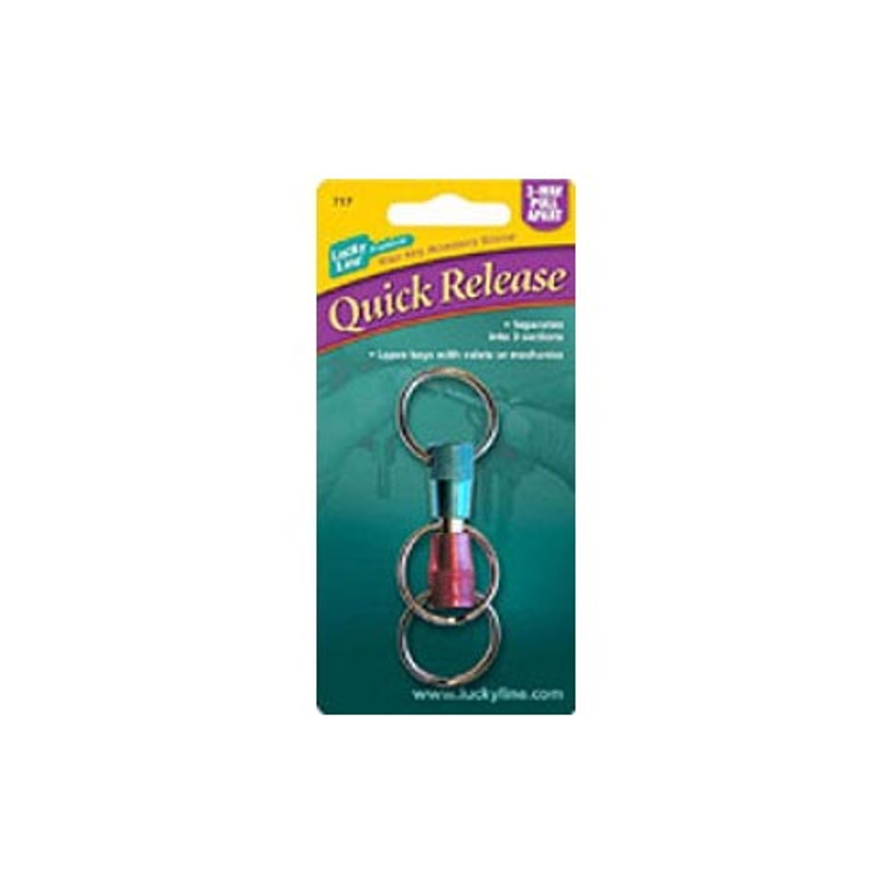 Lucky Line 71701 Quick Release Pull-Apart 3 Way Key ring