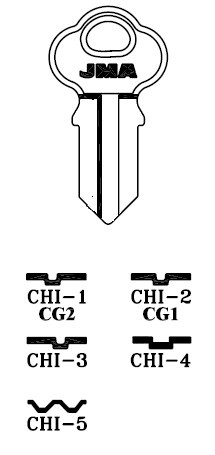 JMA CHI-2E Key Blank for Chicago CG1