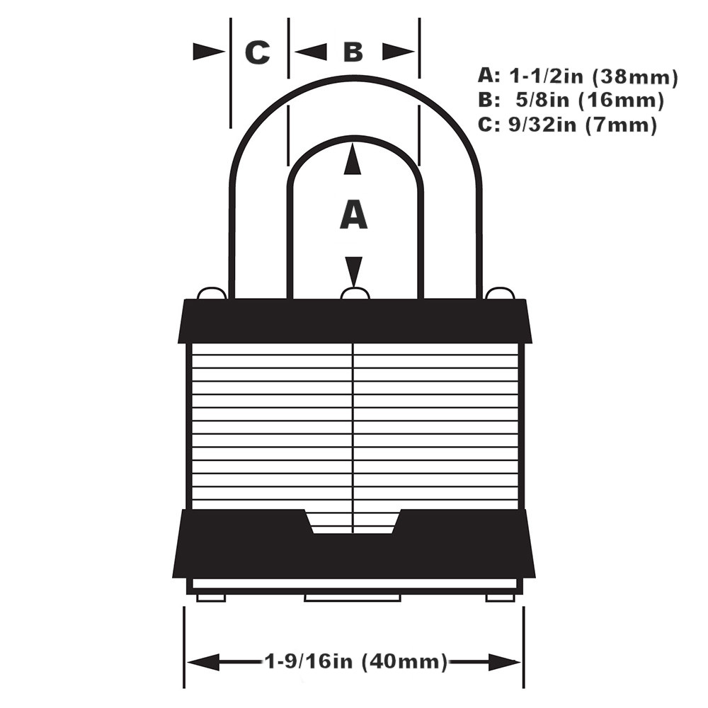 1-1/2"L Shackle Padlock view 2