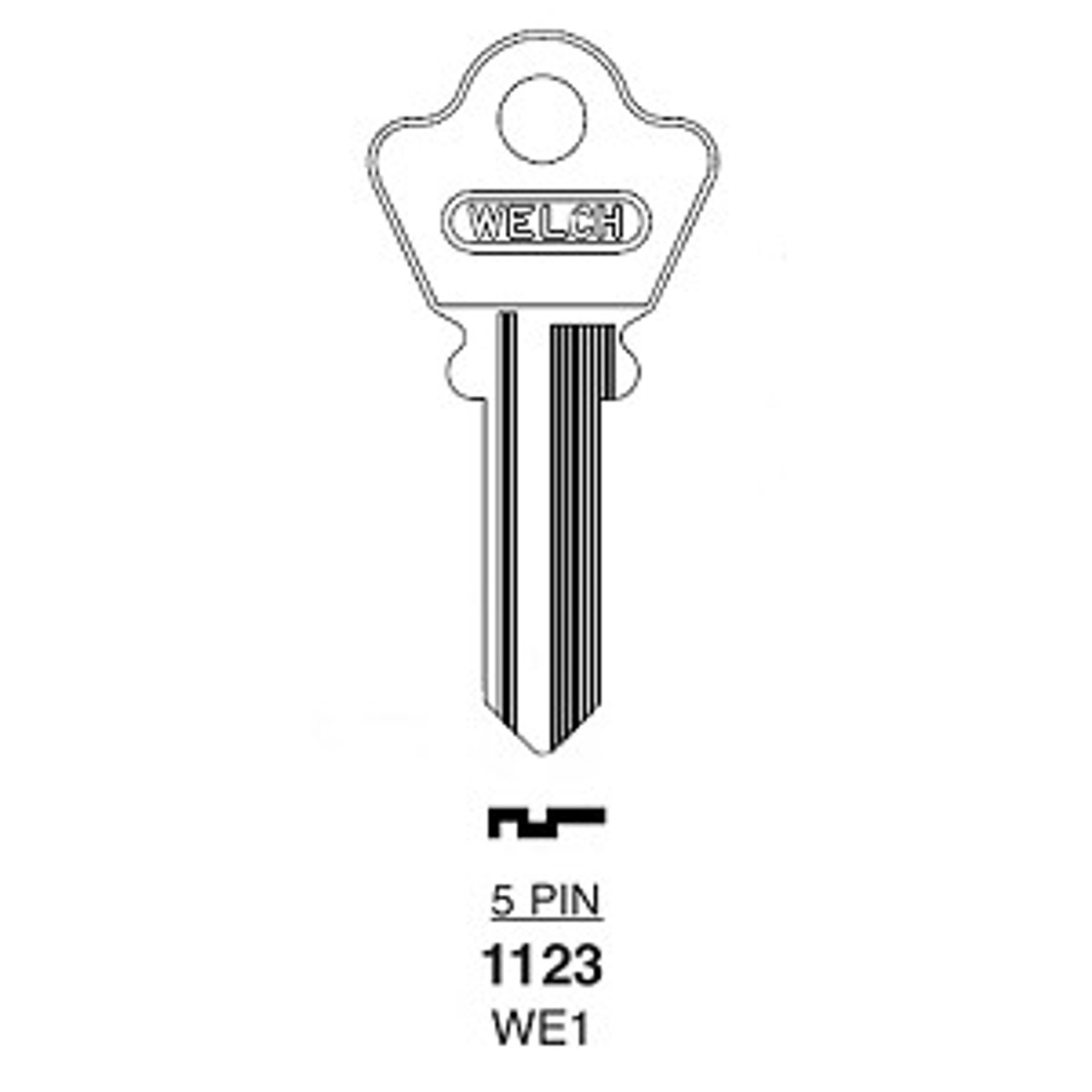 Ilco 1123 Key Blank, Welch WE1