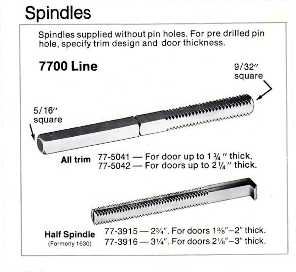 Sargent 775041 Swivel Spindle for 7700 series Knob Trim