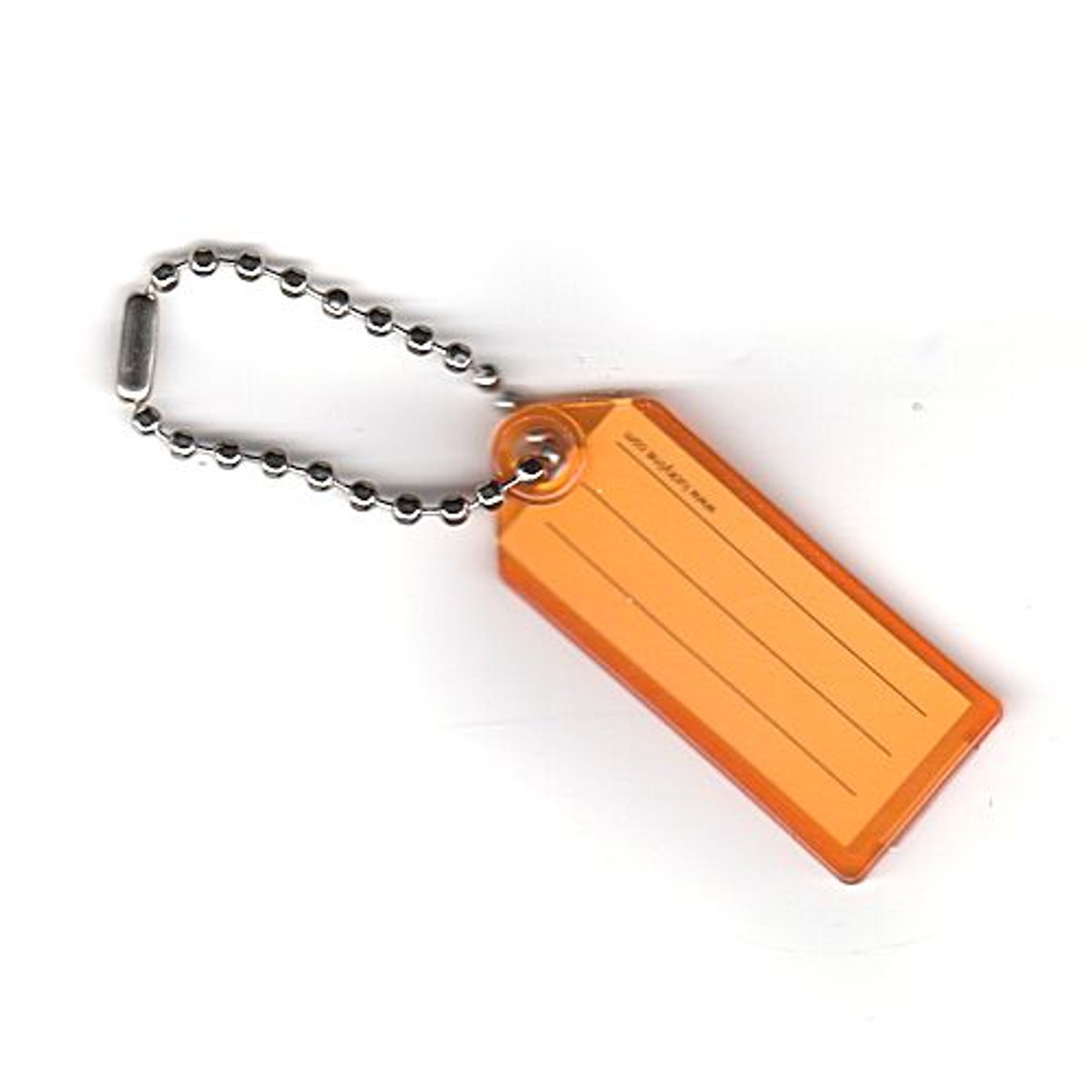 Key Tag w/Ball Chain 10100-50 Orange 100/box