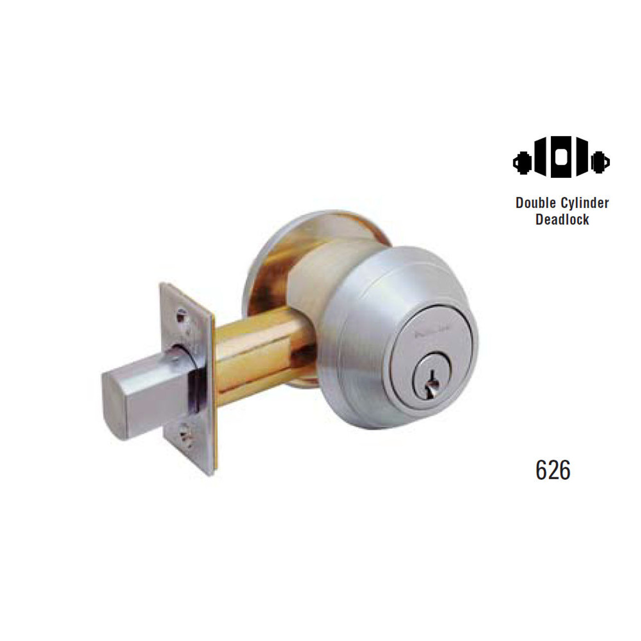 Schlage B562P-C-626 double cylinder deadbolt, Satin Chrome