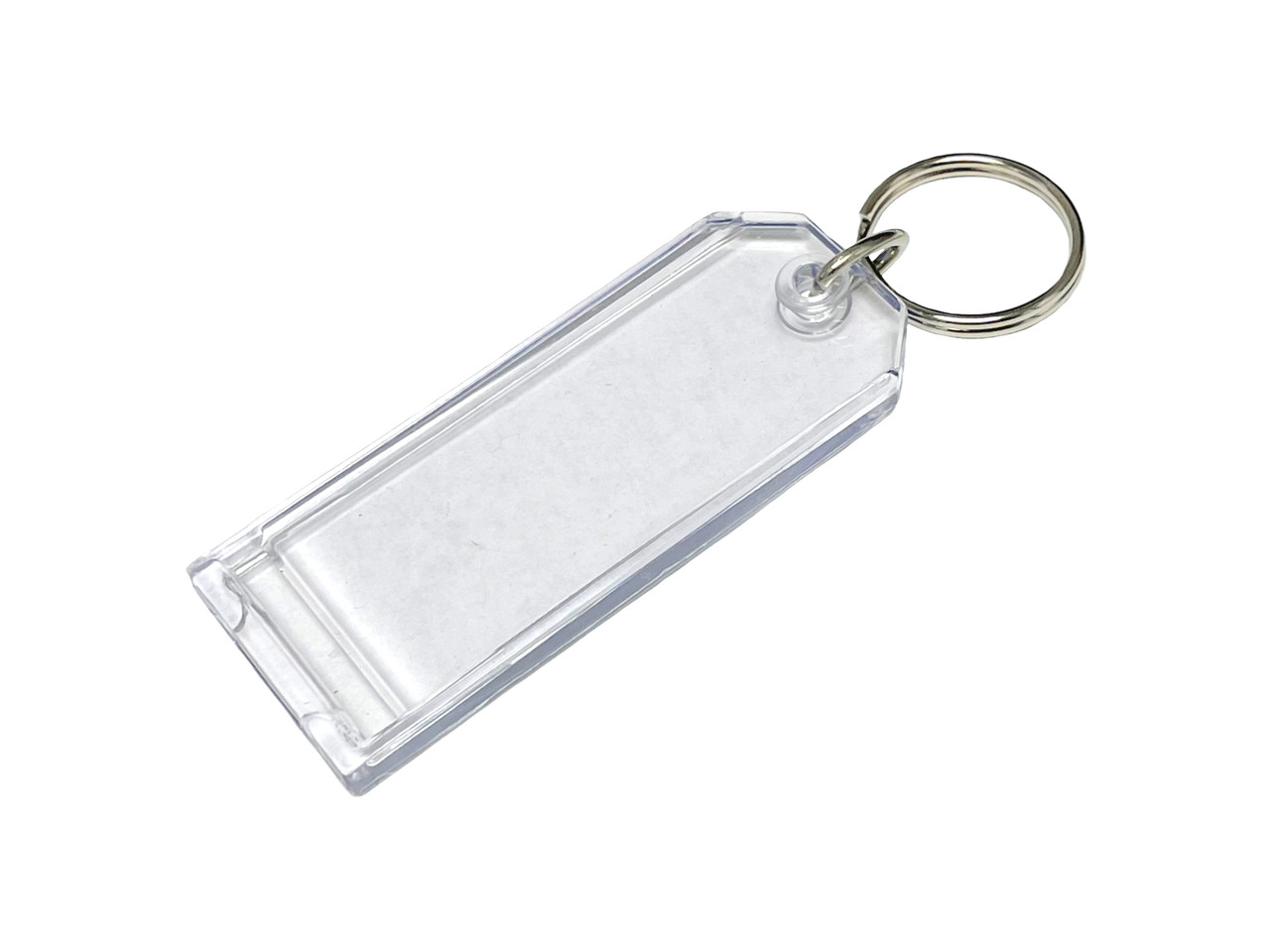 Lucky Line Large Key Tag, Clear Without Insert, V-Lock and Split Ring 090510 (100-Pack)