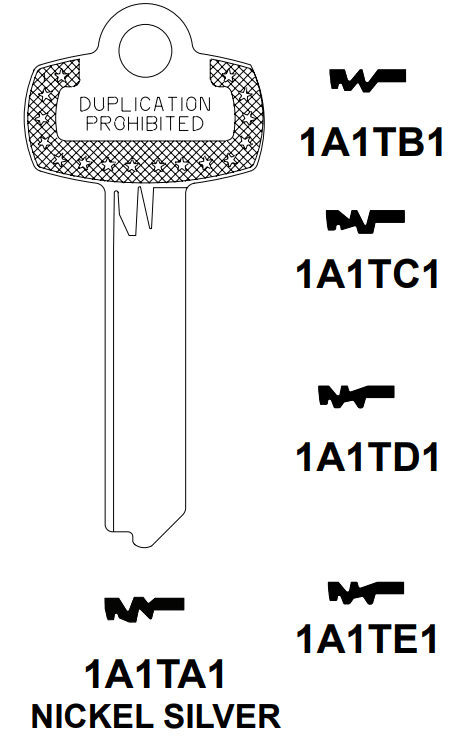 ILCO A1114B Key Blank – Fits Best Arrow Falcon Locks KAR 6111 – USA Made